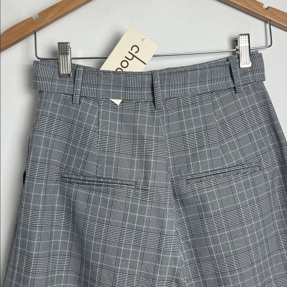 NEW Choosy High Waisted Glen Plaid Belted Bermuda Shorts Size 2 - Picture 8 of 12